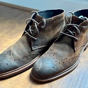 TRASK Bison Leather Brogue Chukka Mens Size 10.5